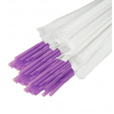 Трубочки пластиковые тонкие фиолетовые в бумажной упаковке 400 шт